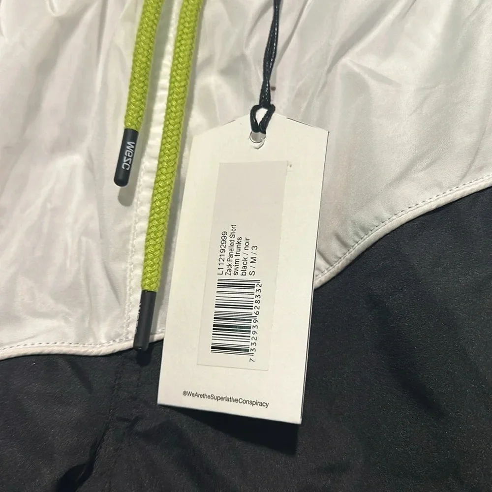 NWT black & white WESC swim shorts size small